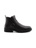 Stivaletto biker nero in pelle da uomo