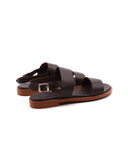 Sandalo flat in vera pelle da donna