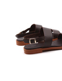 Sandalo flat in vera pelle da donna