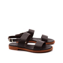 Sandalo flat in vera pelle da donna