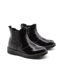 Stivaletto nero lucido da bimba