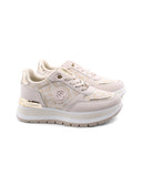Sneaker platform donna con dettagli oro