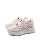 Sneaker platform donna con dettagli oro