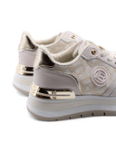 Sneaker platform donna con dettagli oro