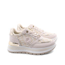 Sneaker platform donna con dettagli oro