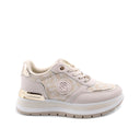 Sneaker platform donna con dettagli oro