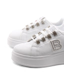 Sneaker platform con strass da donna
