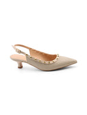 Décolleté kitten heels con borchie