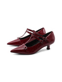 Décolleté kitten heel in vernice donna
