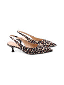 Slingback kitten heel animalier donna