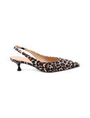 Slingback kitten heel animalier donna