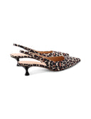 Slingback kitten heel animalier donna