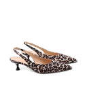 Slingback kitten heel animalier donna