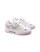 Sneaker con stampa, glitter e borchie