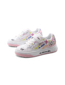Sneaker con stampa, glitter e borchie