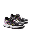 Sneaker con stampa, glitter e borchie