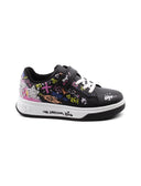 Sneaker con stampa, glitter e borchie