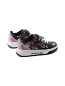 Sneaker con stampa, glitter e borchie