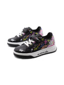 Sneaker con stampa, glitter e borchie