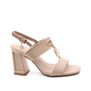 Sandalo tacco con morsetto da donna