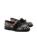 Mocassino donna in tweed con accessorio