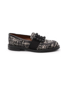 Mocassino donna in tweed con accessorio