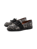 Mocassino donna in tweed con accessorio