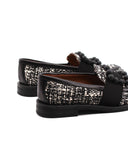 Mocassino donna in tweed con accessorio