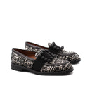 Mocassino donna in tweed con accessorio
