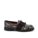 Mocassino donna in tweed con accessorio
