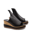 Sandalo zeppa con plateau da donna
