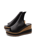 Sandalo zeppa con plateau da donna