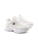 Sneaker bianca con glitter da donna
