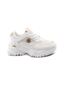 Sneaker bianca con glitter da donna