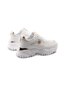 Sneaker bianca con glitter da donna