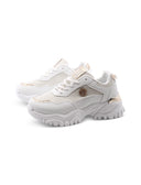 Sneaker bianca con glitter da donna