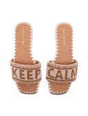Ciabattina "Keep Calm" con perline