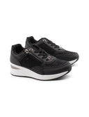 Sneaker zeppa con glitter da donna