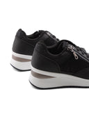 Sneaker zeppa con glitter da donna