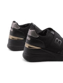 Sneaker zeppe slip on con glitter donna