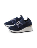 Sneaker slip on con zeppa da donna