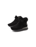 Sneaker zeppa con pelliccia da donna