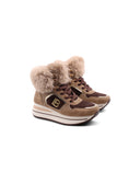 Sneaker alta con pelliccia da donna