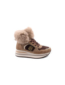 Sneaker alta con pelliccia da donna