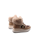 Sneaker alta con pelliccia da donna