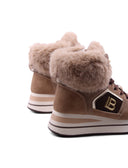 Sneaker alta con pelliccia da donna
