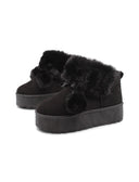 Stivaletto platform con pom pom donna