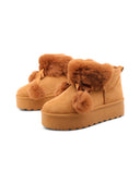 Stivaletto platform con pom pom donna