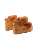 Stivaletto platform con pom pom donna