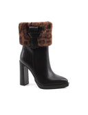 Stivaletto con pelliccia animalier